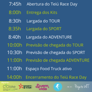 Cronograma Teiu Race Day